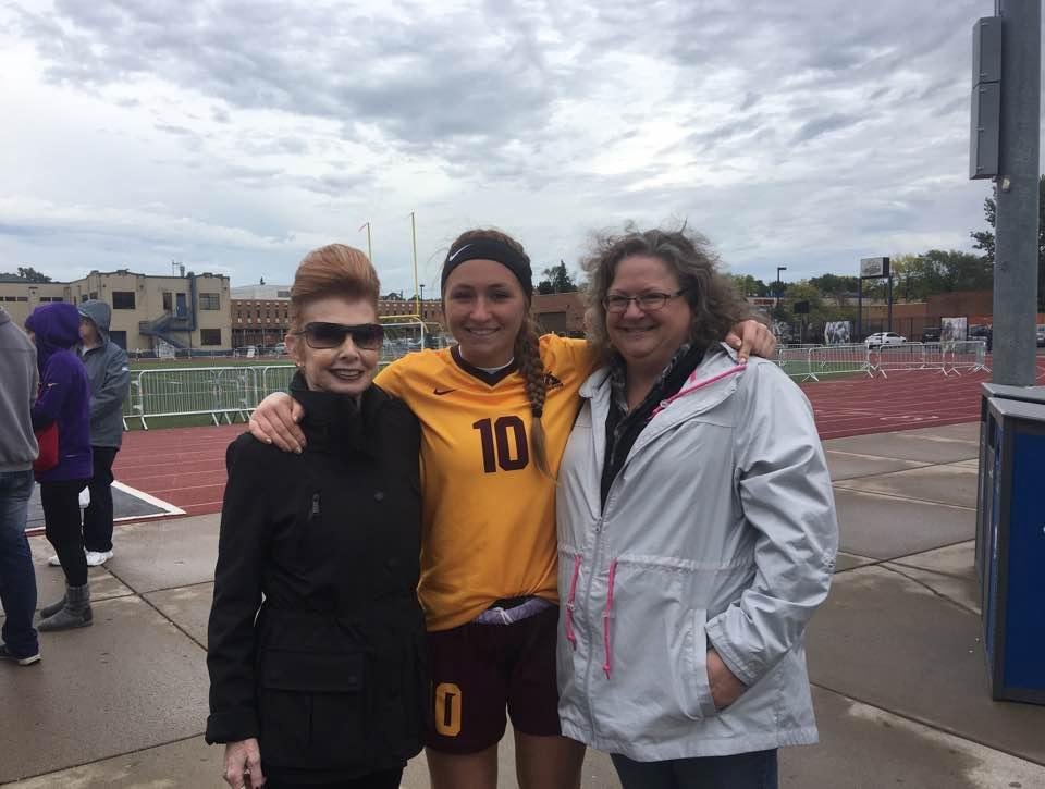 I love how my mom and her dear friend Robin were able to join Jacqueline at her soccer game today at Concordia 😍