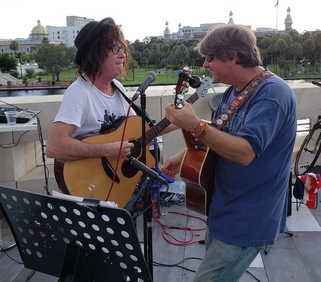 Watching the great Nerk Twins live in Tampa on the River Walk.