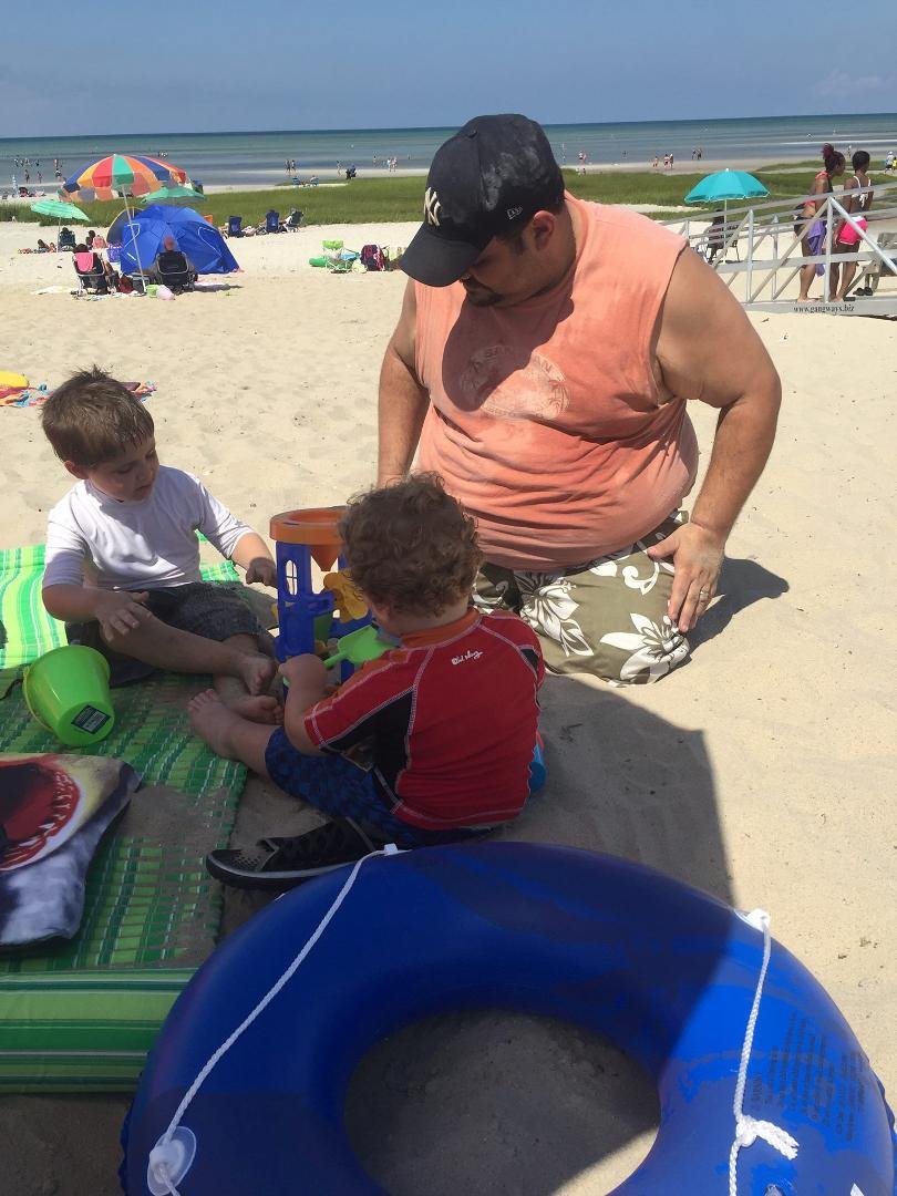 A day at Skaket Beach with son, daughter-in-law and grandsons