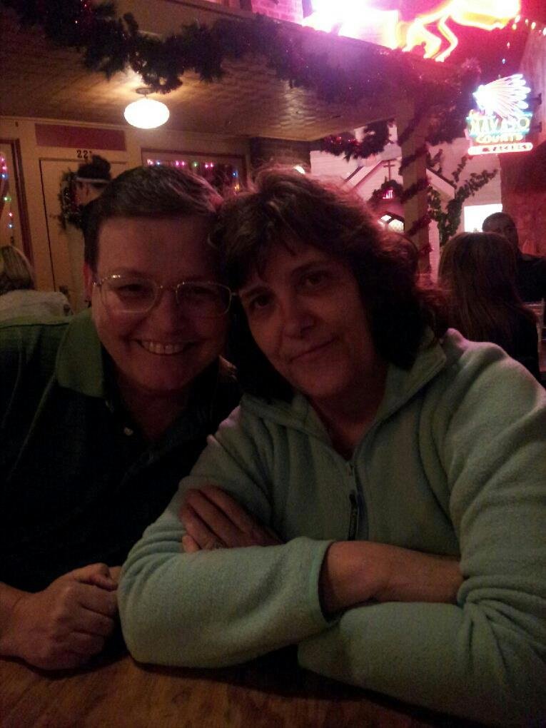 Eating at Babe's, after shopping, in arlington.