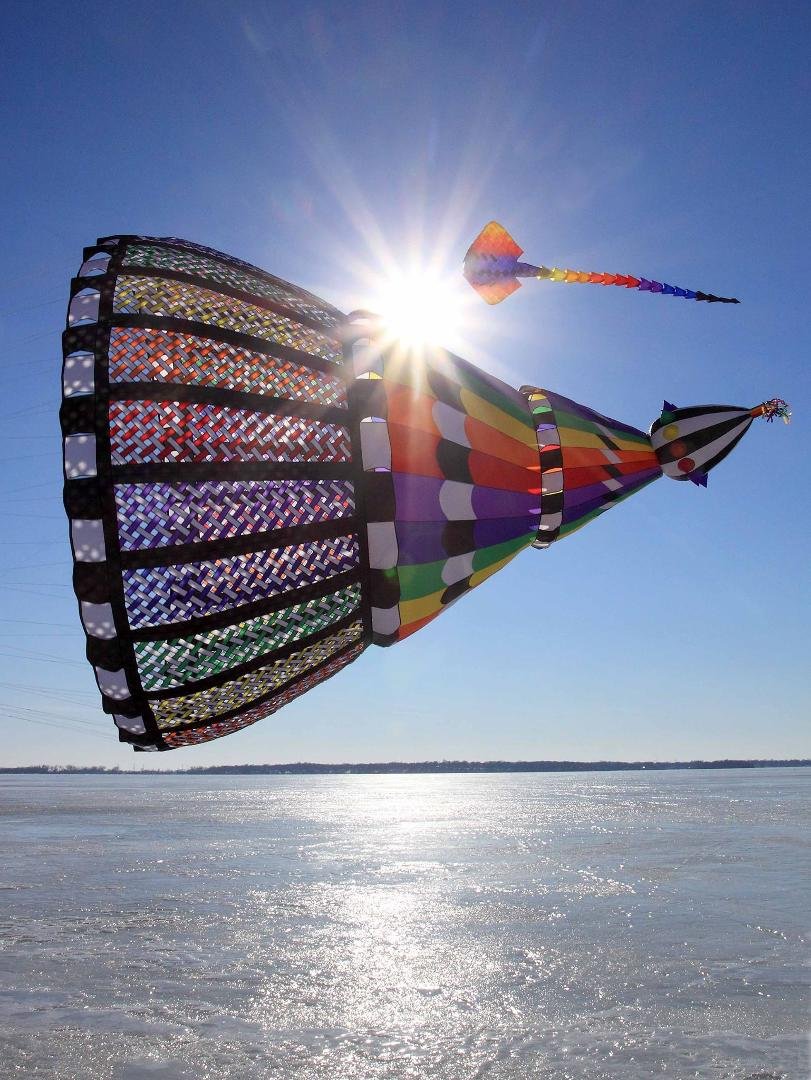 If you missed Color the Wind last year, you can see highlights on Iowa Public Television during December!  The crew from "Iowa Outdoors" spent kite festival day in Clear Lake last February filming and doing interviews.  The