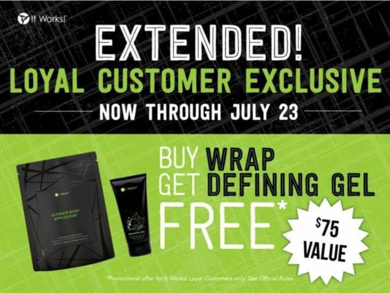 Good news! This great deal has been extended until July 23rd!!!!
If you have been wanting to try the wraps now is the time!
Let's not let this pass by!
A great deal!!!
Free is always good!!!
Buy 4
Wraps $59.00 get a