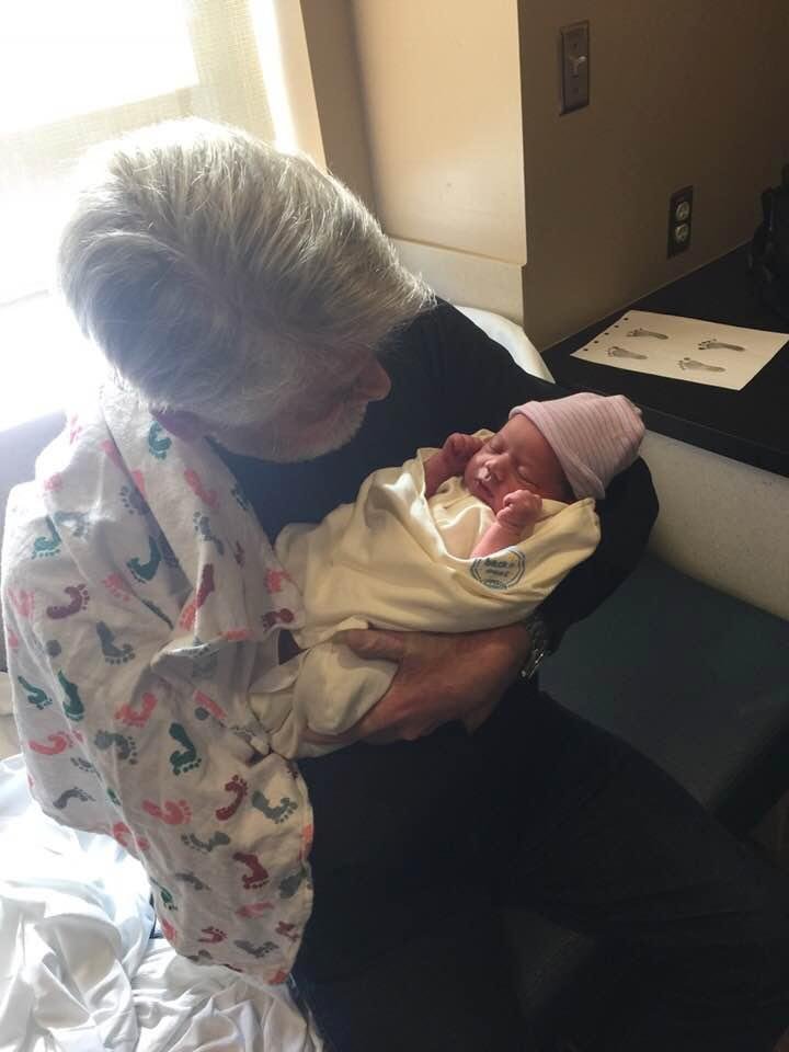 In Dallas with granddaughter Jade Hira Lederer born this morning.