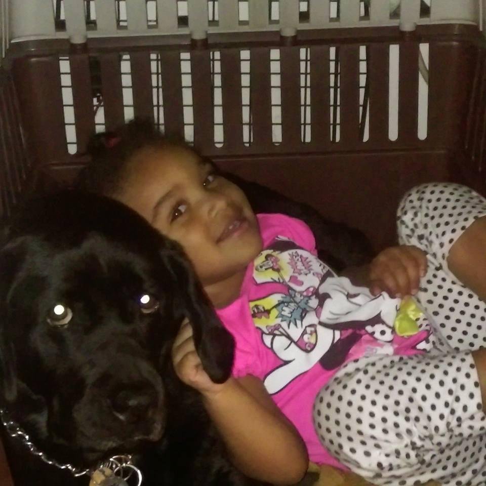 Basha sharing her Kennel with Sasha