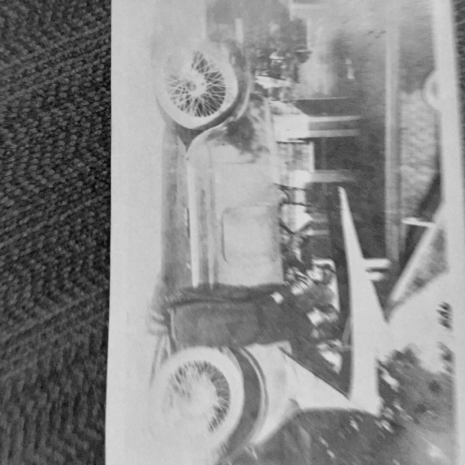 My Mother trying out her”new automobile”!