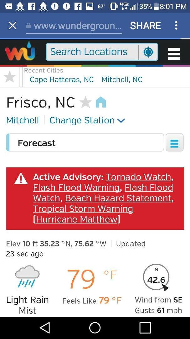 Weather station, Billy Mitchell airport, Frisco, NC