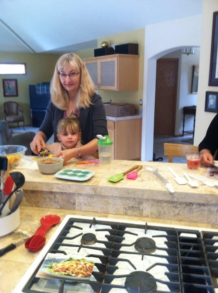 Grandma and Havana in the kitchen