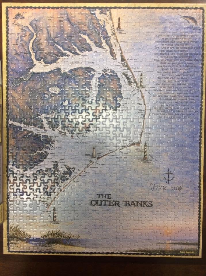 Just finished my 500 piece puzzle! It was a gift from one of my favorite student when we left Charlotte! On to the next one 1000 piece puzzle....