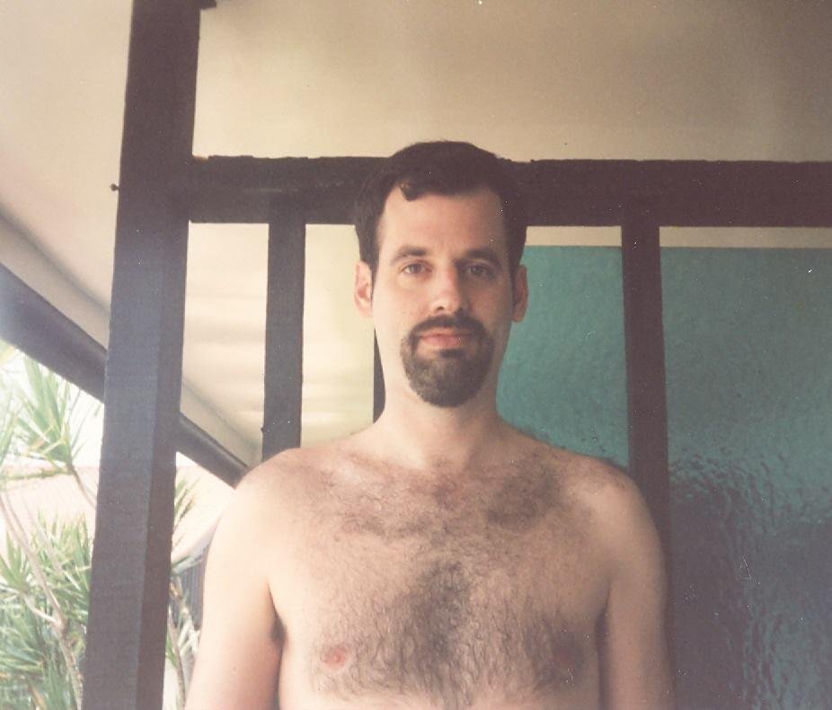 I wanted to put this up for his recent birthday. This was taken in Hawaii on his 30th birthday gift trip. He had a full beard when we left CA, and slowly shaved it off; showing all sorts of different goatee styles. It amaze