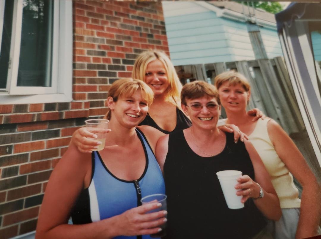 Here you guys this was taken at a family reunion at Aunt Lorraine's , Don't think I had shared it, But if I did well here it is again.. it's a nice pic of the 4 of you.