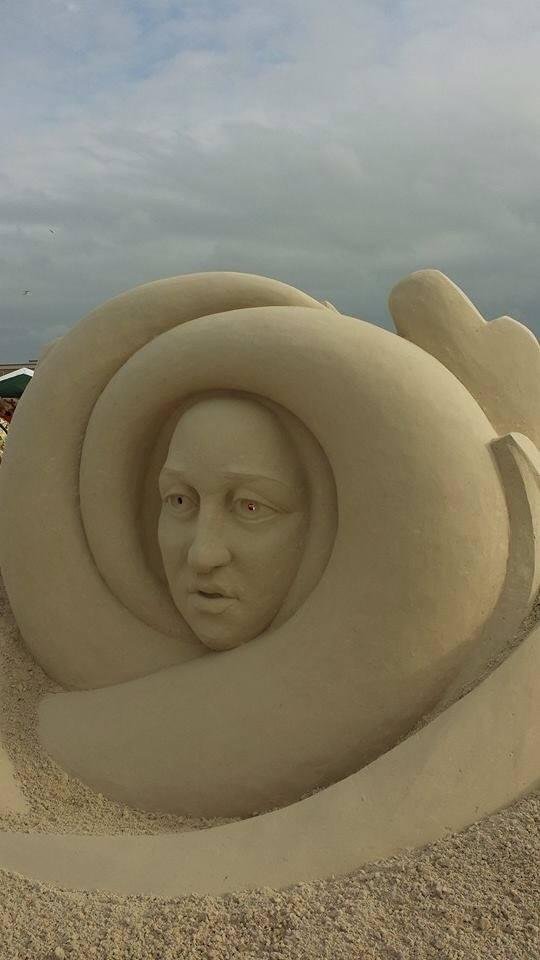 A sand sculpture on Treasure Island.
