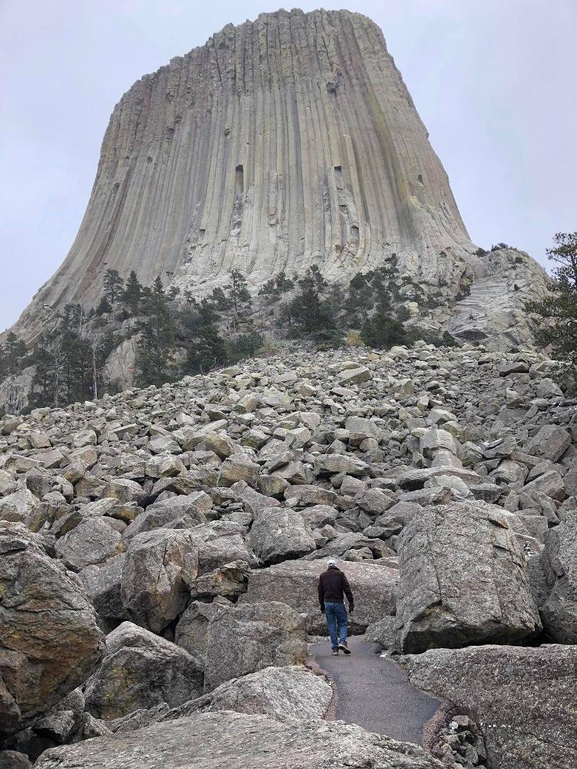 Gene hiking at the base of Devil’s Tower.