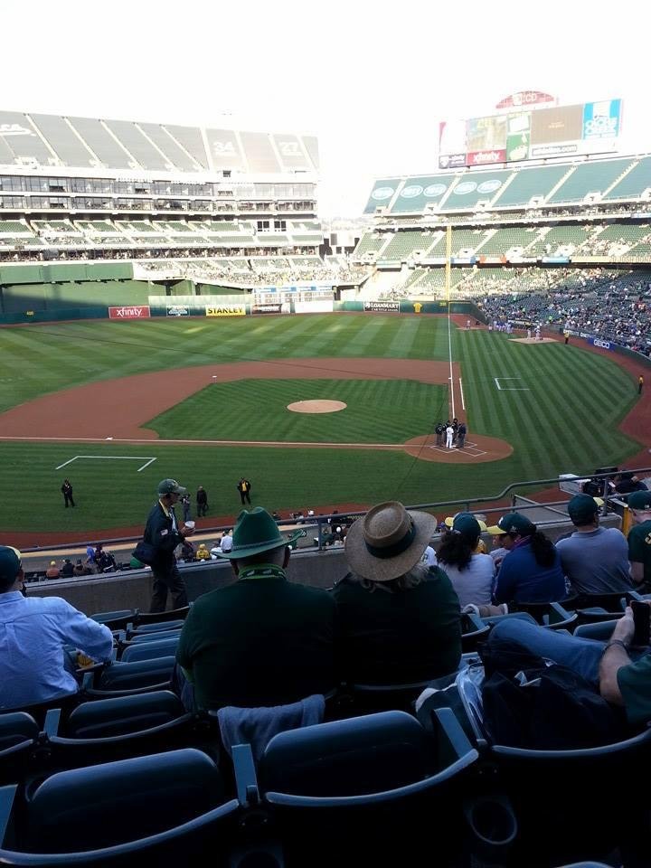 At A's Jewish Heritage Night.