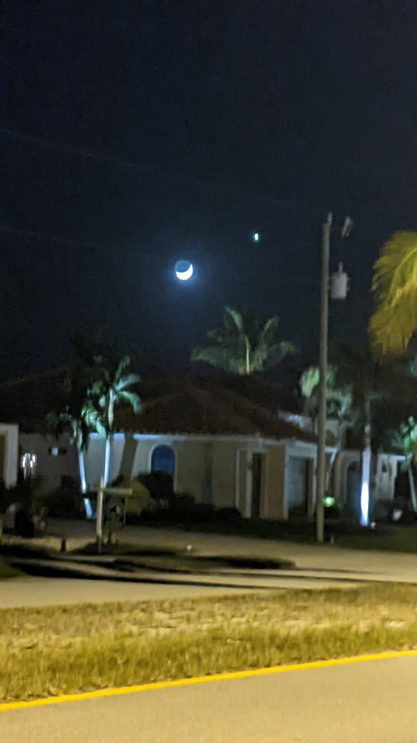 Venus is very visible tonight next to the moon, in Cape Coral, Florida