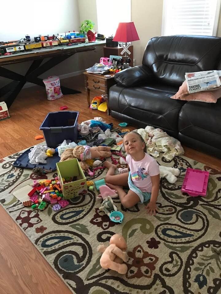 Reese, at Nana and Pappy’s house🚂🎈😁