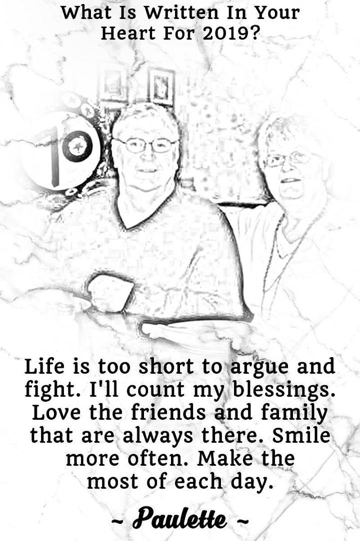 We said I do almost 50 years ago and we try to live by those take care of each other and then all other family and friends. We love our life, and family and friends.