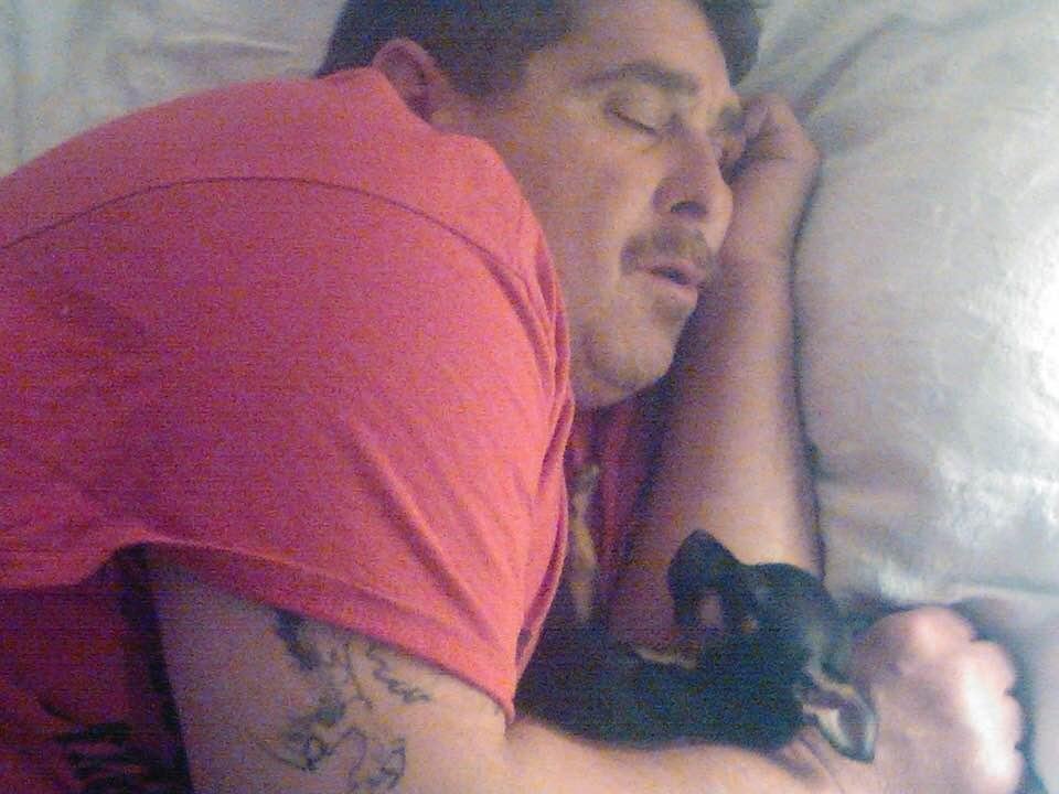 Can u see my little Mocha asleep in Franks arms? He looks so innocent while sleeping!