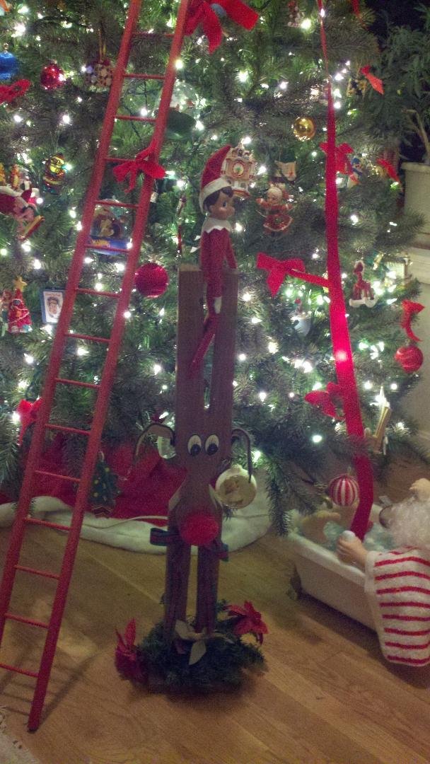 Eddy is roundin up the reindeer.