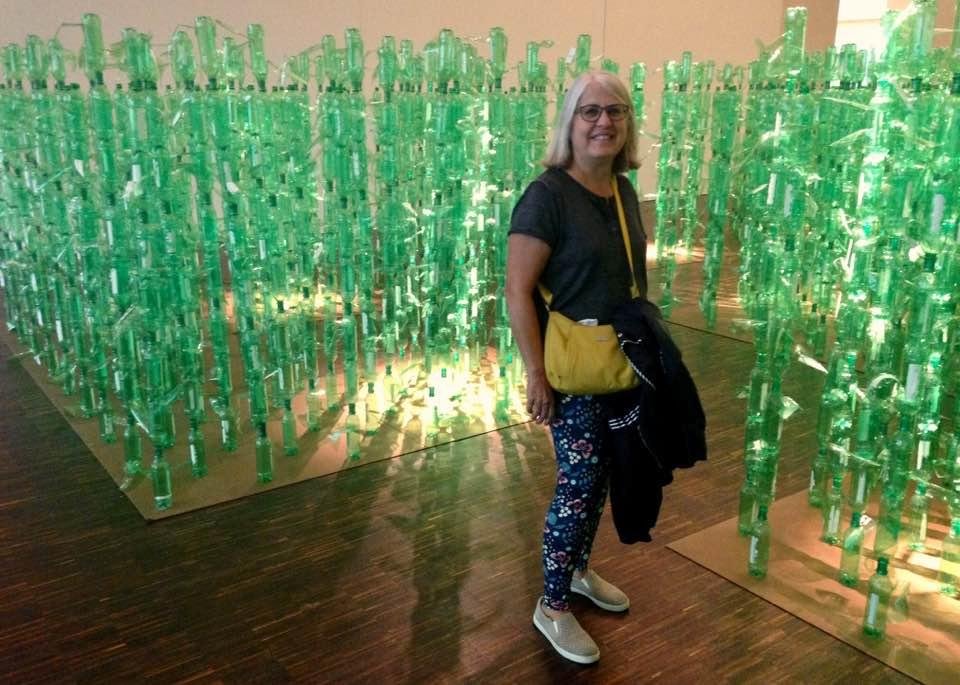 Plastic bottle "corn maze" at the Figge Art Museum today - free admission ends Sept 3 so that made us stop putting it off a visit. I'd forgotten what a gem this place really is...despite the corn maze.