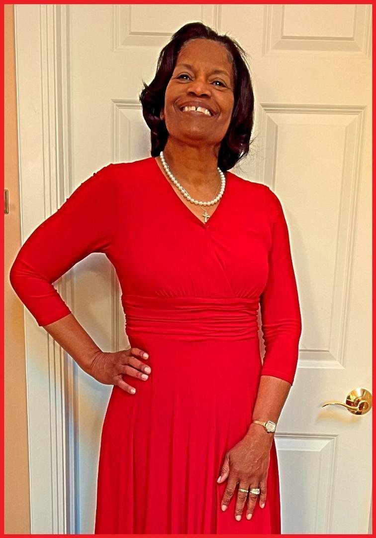 My beautiful festive wife about to leave to worship her God during this Advent  season!