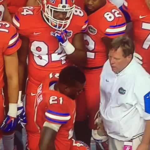 And that, my friends, is what you call someone ripping you a new one. Taylor deserved it after making the throat-slash gesture when he scored late in the game against ECU. It cost UF a 15 yard personal foul penalty on the