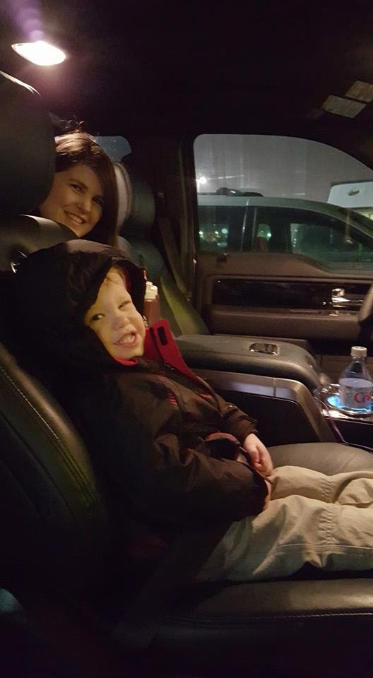 Little Michael in Grandpa's truck