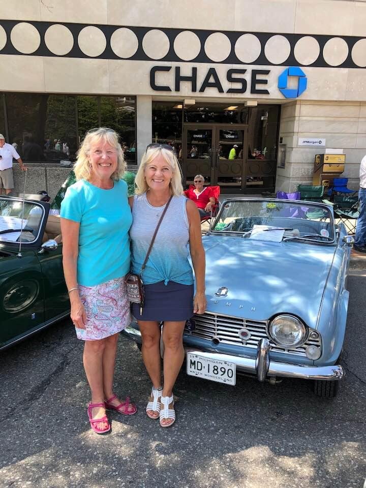 Maureen Jonker and Deb. Two of my favorite ladies in front of my TR4, one of my favorite sports cars, at this year’s U.S. Coast Guard car show in Spring Lake. Perfect weather!!