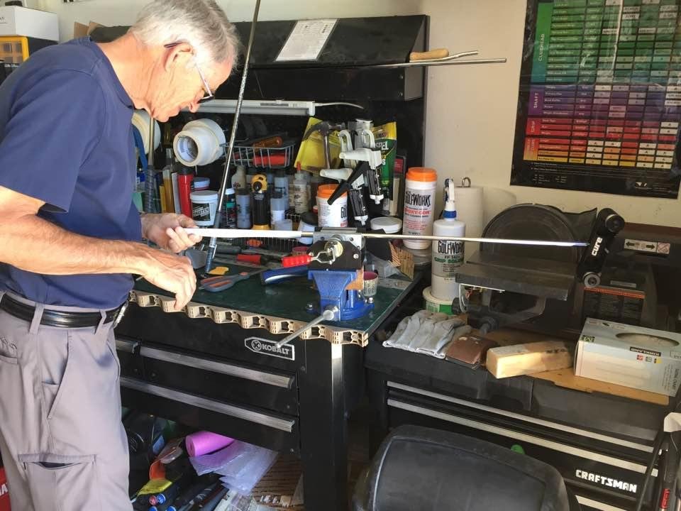 This is Rick Grinstead building my. new putter. He just got the last of parts and is now building my new clubs