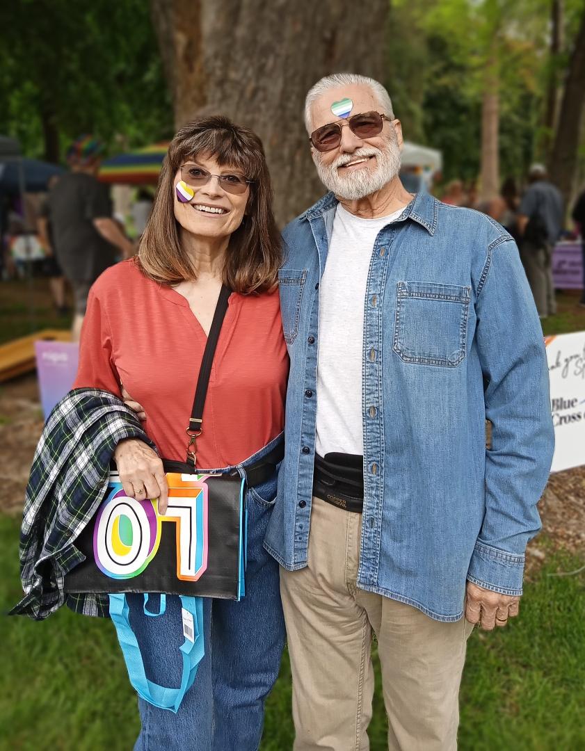 Randy and Kelly promoting humanity and peace.