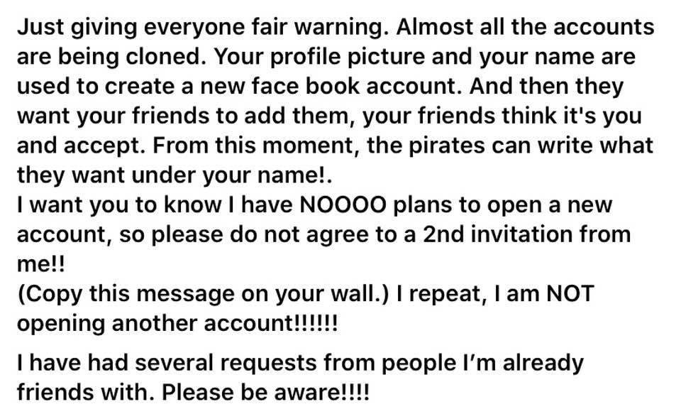I’m not sending out any new friend requests either