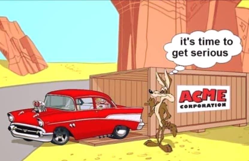 Wile E. may not be too smart when it comes to The Road Runner, but he sure knows his wheels!...