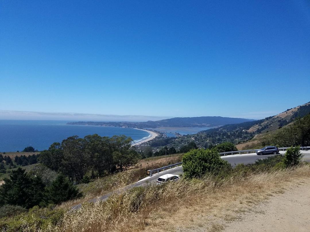 Driving up MT. Tamalpais above Stinson Beach.