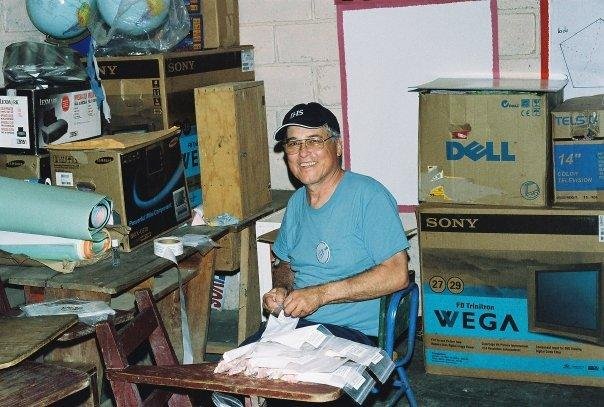 Me in 2007 dividing 18,000 vitamin pills in to bags of 20 in San Jose, Honduras with International Health Service Mission
