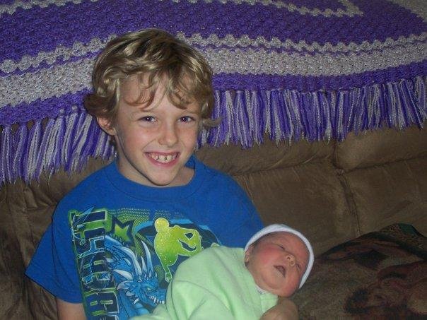 Here is my new grand daughter Baylee and big brother Timmy