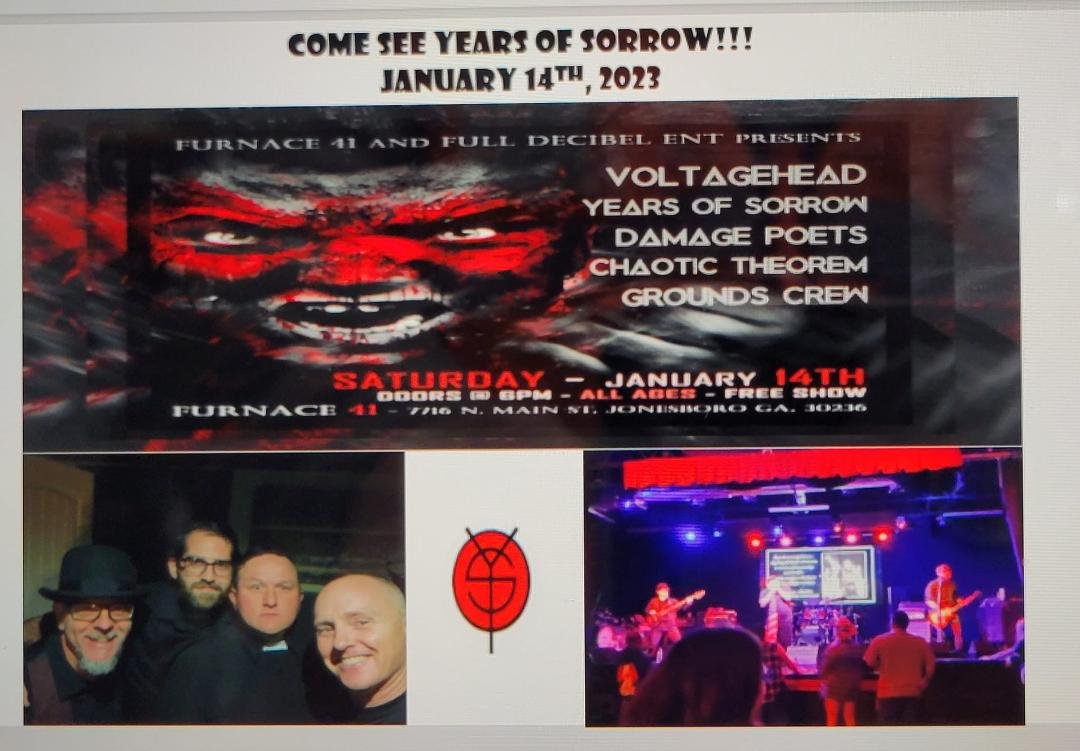 I need a break from the tornado aftermath, still no power. But I'm going to rock out 8pm tonight with Years Of Sorrow