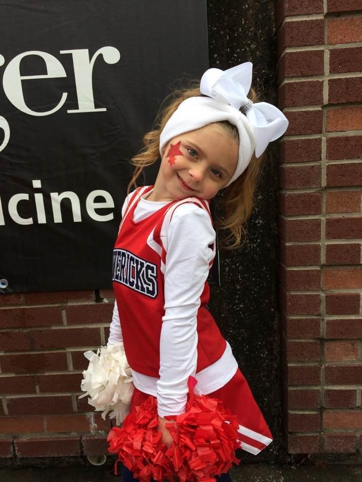 Kelsey on cheer day
