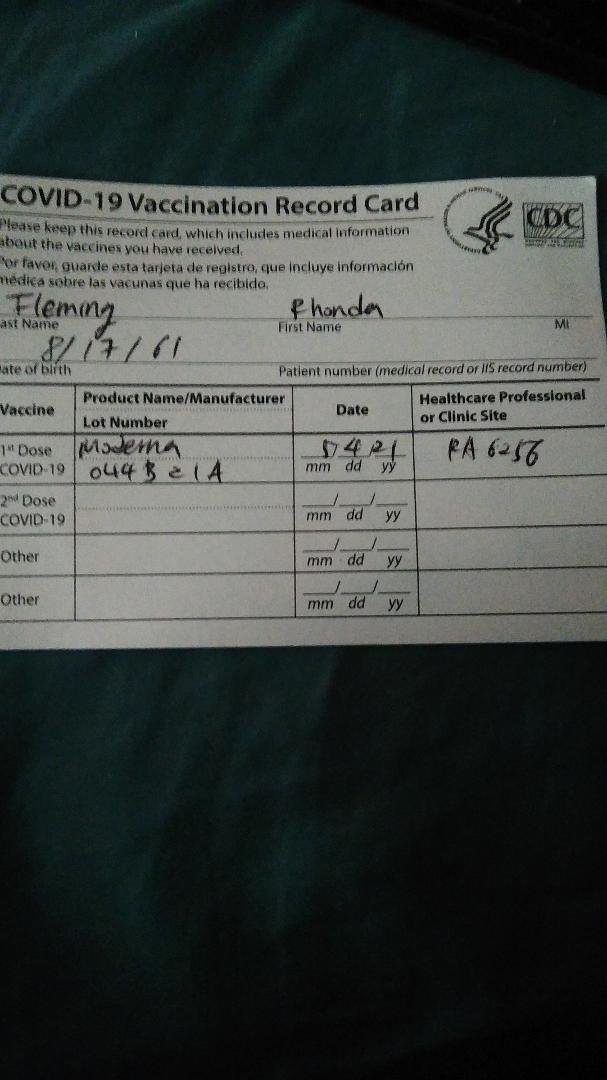 Just received my 1st of 2 shots needed to be vaccinated for covid-19... They are free at rite aid, I called yesterday around this time and had me in at 4:12 this afternoon...