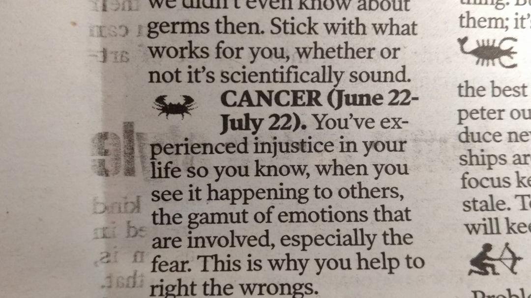 My horoscope today.