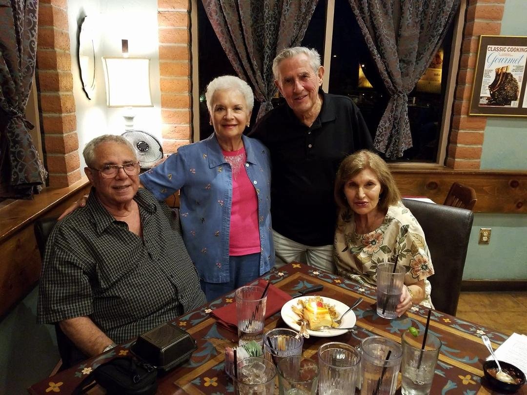 Friends forever Shel, Fay, Susan and Bob celebrating dual anniversaries at El Charro