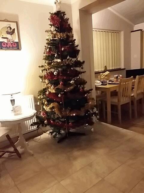 Tree up our first Christmas in our new house xx