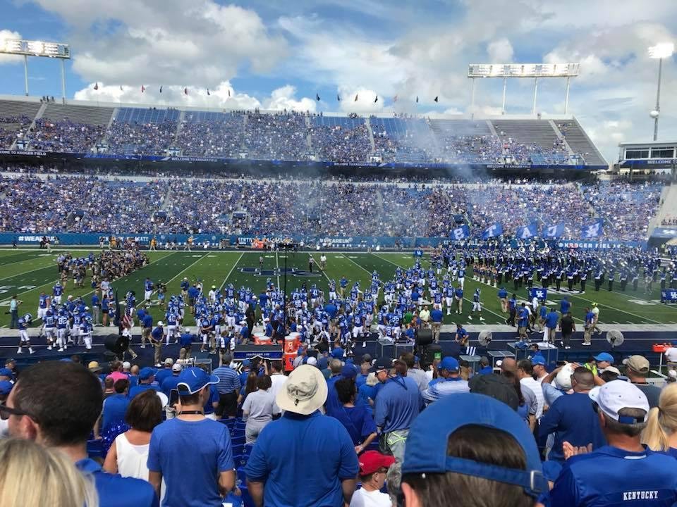Katy and I rocking the UK football game!