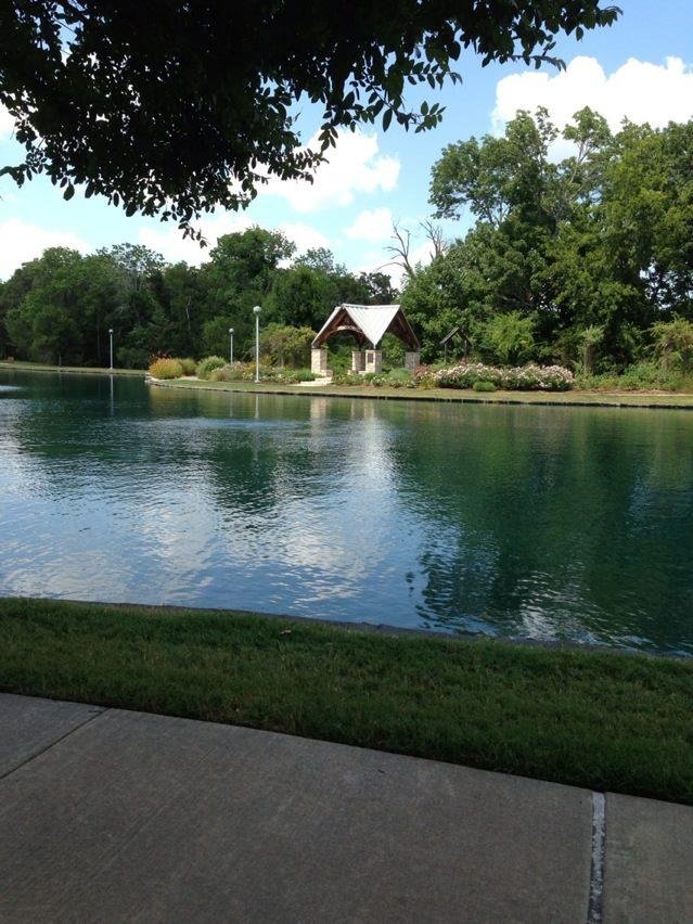 The pond behind the George Bush Library at Texas A & M campus