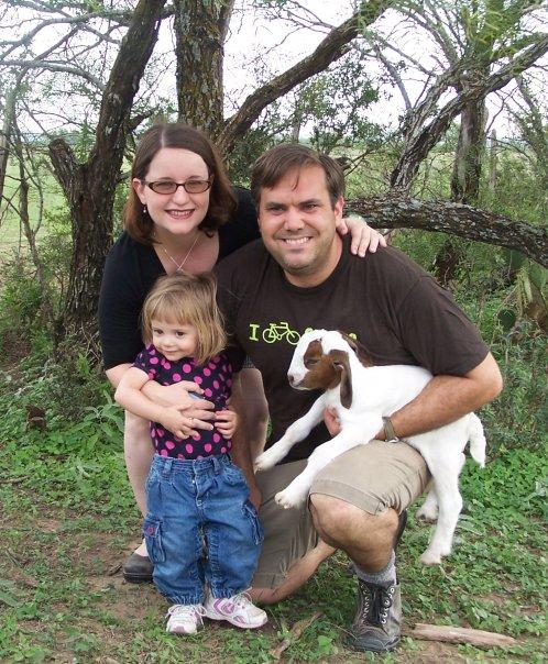 The Bare family and baby goat.Be