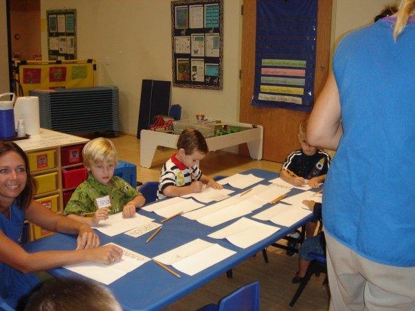 Kyle writing his name