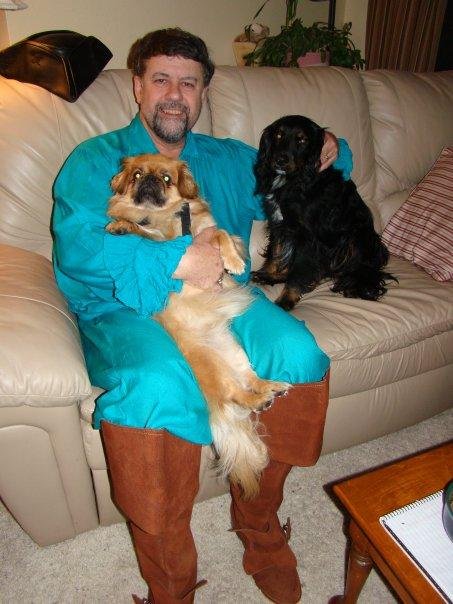 "Shorty" and "Jack" on the leather sofa!