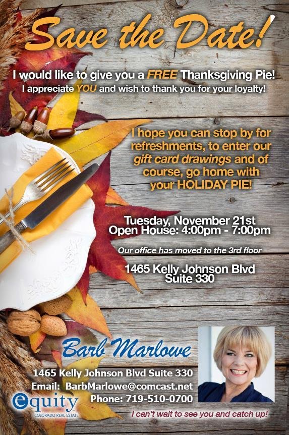 Hi friends! Would you like a FREE (large) Apple or Pumpkin Pie for Thanksgiving? We are giving away a pie of your choice on November 21st between 4-7:30pm. If you would like a pie, please RSVP to me what kind and we will ha