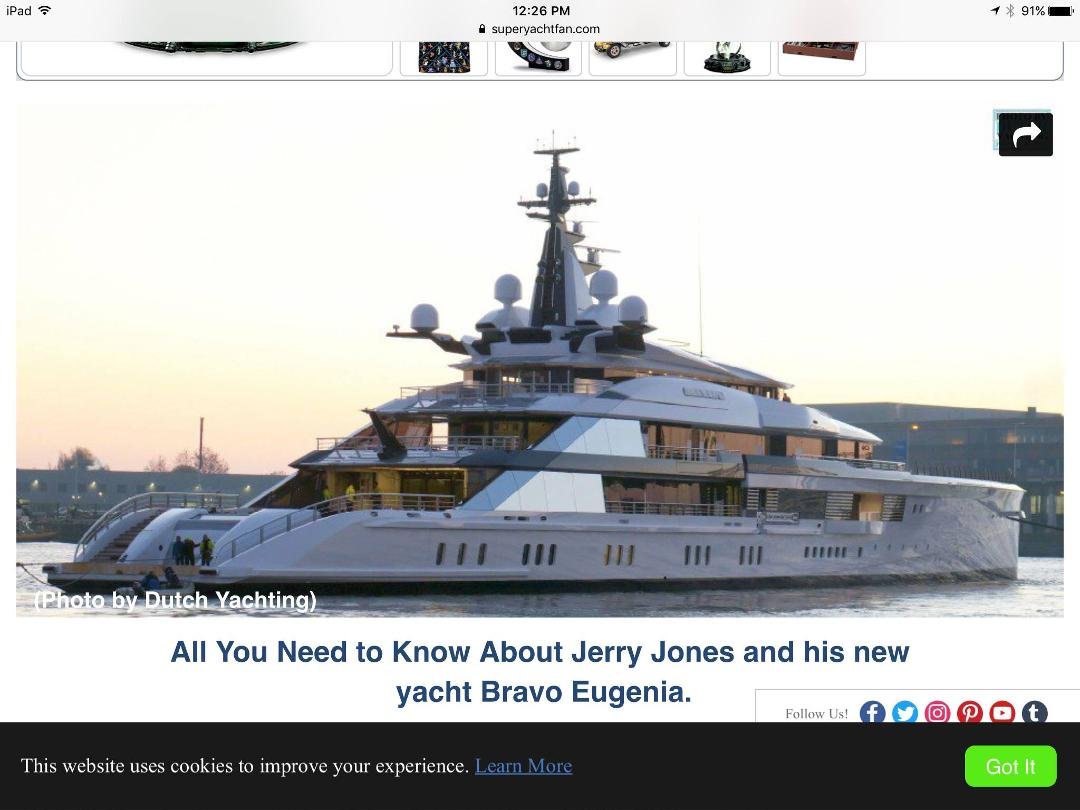 This is docked next to us in Nassau. New toy for Cowboys owner Jerry Jones.