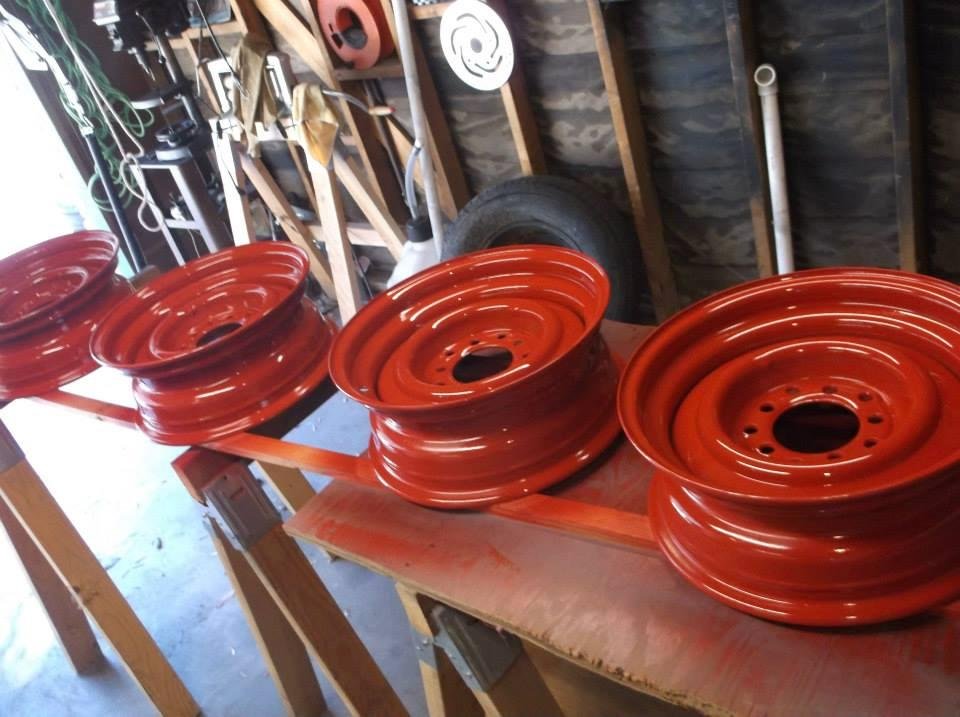 Wheels painted.... Orig 48 Ford Red