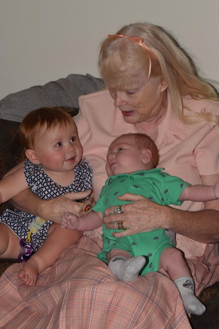 Charlie, my grand daughter, met Christian, my great-grandson.