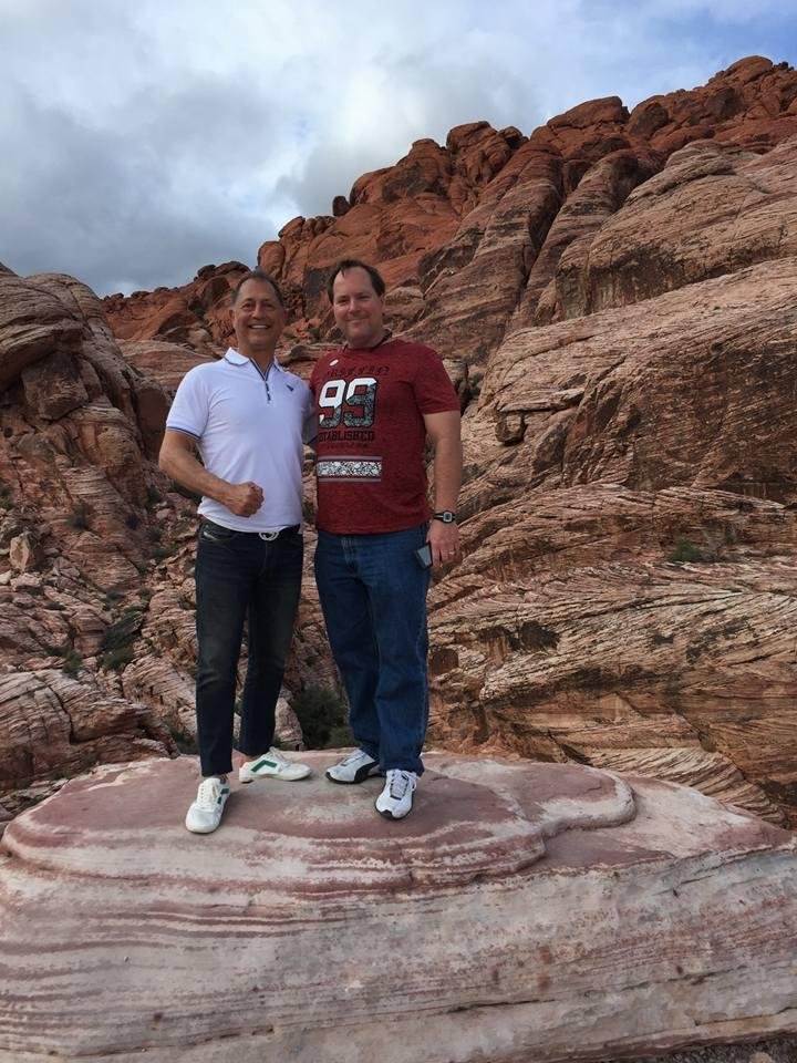 Tom Kalili's and Rick hiking in Redrock Canyon